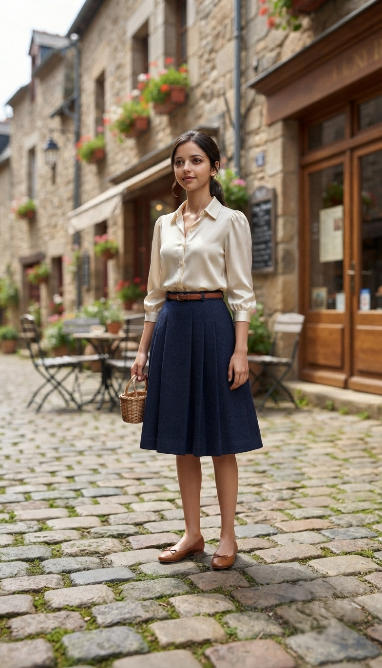 Teacher avatar in French-inspired attire