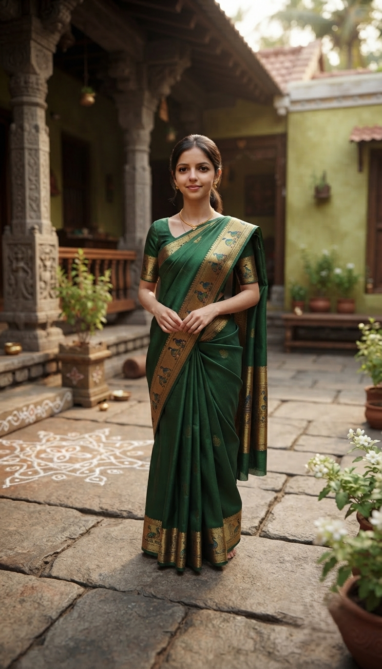 Teacher avatar in Tamil traditional attire